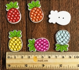 Decorative wooden daisies in the shape of pineapple 20x31mm