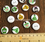 20mm decorative wooden buttons with wine bottle motifs