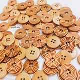 Decorative wooden buttons with border 20mm