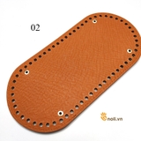 Pre-perforated PU leather oval bag base 25x12cm