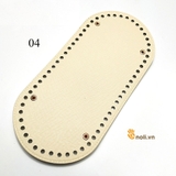 Pre-perforated PU leather oval bag base 25x12cm