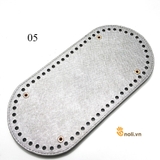 Pre-perforated PU leather oval bag base 25x12cm