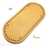 Pre-perforated PU leather oval bag base 25x12cm