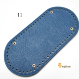 Pre-perforated PU leather oval bag base 25x12cm