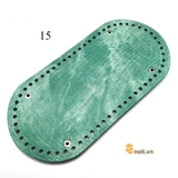 Pre-perforated PU leather oval bag base 25x12cm