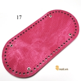 Pre-perforated PU leather oval bag base 25x12cm