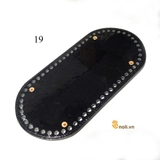 Pre-perforated PU leather oval bag base 25x12cm