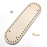 Pre-perforated PU leather oval bag base 26x8cm