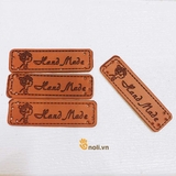 Handmade leather tags to decorate handmade products