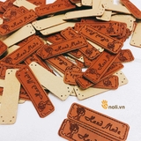 Handmade leather tags to decorate handmade products