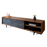 Tủ tivi cabinet veneer walnut , da cá đuối