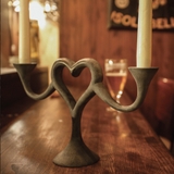 LOVE CANDLELABRA (2 brass plate & 1 copper plate)