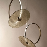 Đèn thả MARRY ME COMP.3 LAMPADE TONDO (7 ELEM) CM D38x52 composition of 3 pcs with rosette - smoke geometric texture_FIAM