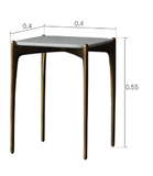 Geo Square White Carrara  Bronze Legs (Base Only)398x398x480_REVEES