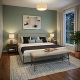 Linen Frame - Giường bọc vải / Veneer gỗ tự nhiên