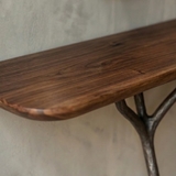 TALON CONSOLE TABLE 01 LEG in ZINC/WALNUT