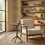 TALON SQUARE BAR BISTRO TABLE with Walnut Top in (Zinc)