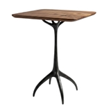 TALON SQUARE BAR BISTRO TABLE with Walnut Top in (Zinc)