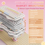 Bàn phím cơ Yunzii C75 siêu cute tiếng êm - quà tặng dành riêng cho các bạn nữ