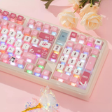 Bộ keycap MDA Cat Pink xuyên led