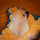 TỐNG THỦY TINH MỜ VUÔNG NỔI HOA 360ML