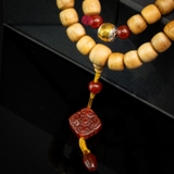 Chuỗi trầm hương Niệm Phật 108 hạt 10 li banh mix đá đỏ