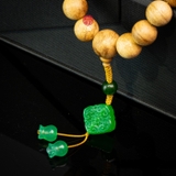 Chuỗi trầm hương Niệm Phật 36 hạt 12 li banh mix đá xanh