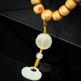 Chuỗi trầm hương Niệm Phật 36 hạt 12 li banh mix đá trắng