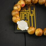 Vòng trầm hương banh già tròn 12 li mix đá trắng