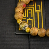 Vòng trầm hương tròn banh đỏ 10 li mix bạc