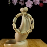 Vòng tay Trầm Hương trúc 12 li banh xanh Malay mix bi vàng 16k