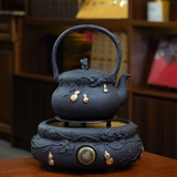 BỘ ẤM GANG TETSUBIN NẤU NƯỚC ĐÚC NỔI HỒ LÔ VÀNG