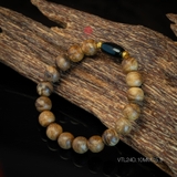 Vòng tay Trầm Hương tròn 10 li cận chìm mix Ngọc Lu Thống