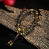 Vòng Trầm Hương quấn 2 vòng 6 li cao cấp mix vàng 24k