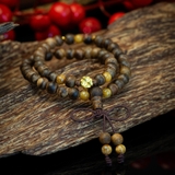 Vòng Trầm Hương quấn 2 vòng 6 li cao cấp mix vàng 24k