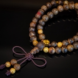 Vòng Trầm Hương quấn 2 vòng 6 li cao cấp mix vàng 24k