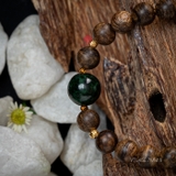 Vòng tay Trầm Hương cho nữ 7 li cận chìm mix Ngọc