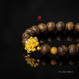 Vòng tay Trầm Hương cho nữ 7 li cận chìm mix Vàng