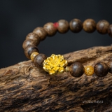 Vòng tay Trầm Hương cho nữ 7 li cận chìm mix Vàng