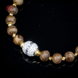 Vòng tay Trầm Hương nữ banh dầu 6 li mix Bạc đính đá ( kiểu 5 )