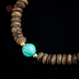 Vòng tay Trầm Hương hạt nút 6 li mix Đá Tây Tạng ( kiểu 8 )