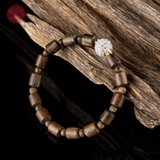 Vòng tay Trầm Hương lu thống mix charm bạc