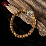 Vòng tay Trầm Hương tròn 6 li mix bạc