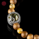 Vòng tay Trầm Hương tròn 6 li mix bạc