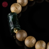 Vòng tay Trầm Hương tròn banh bông dầu tốt mix ngọc