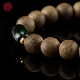 Vòng tay Trầm Hương tròn banh bông dầu tốt mix ngọc