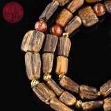 Vòng quấn Trầm Hương hạt tự nhiên chìm mix vàng ( 12gram )