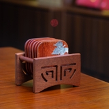 LÓT CHÉN GỖ HƯƠNG VUÔNG ĐÍNH LÁ INOX