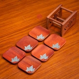 LÓT CHÉN GỖ HƯƠNG VUÔNG ĐÍNH LÁ INOX