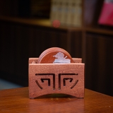 LÓT CHÉN TRÒN GỖ HƯƠNG ĐÍNH LÁ INOX